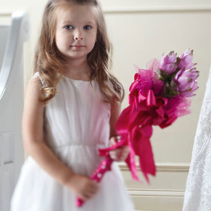 Sparkle Pink Flower Girl Bouquet –  Blooming Flowers, Mobile AL