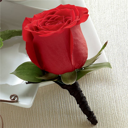 Red Rose Boutonniere –  Blooming Flowers, Mobile AL